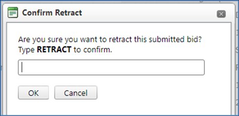 Confirm Retract dialog asking you to type RETRACT, with a text field and OK and Cancel buttons.